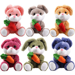 软体羽绒棉双色兔子毛绒玩具创意公仔儿童玩偶小萝卜兔兔抱枕批发